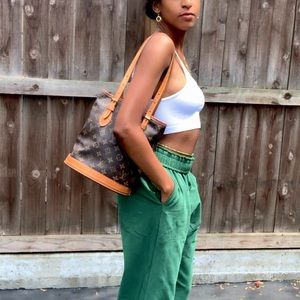 Auth Louis Vuitton Monogram Bucket Bag